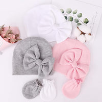 Infant hat and gloves set for baby girls hospital bag essentials