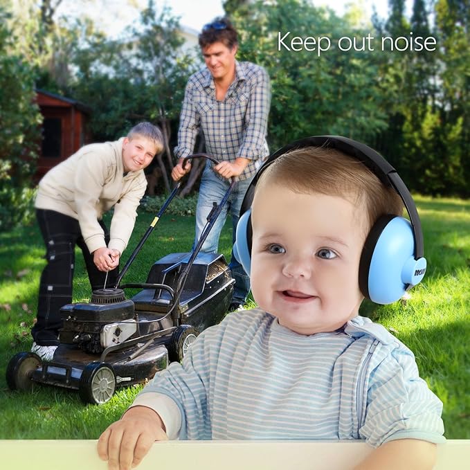 Infant hearing protection earmuffs with soft padded cups