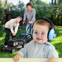 Infant hearing protection earmuffs with soft padded cups