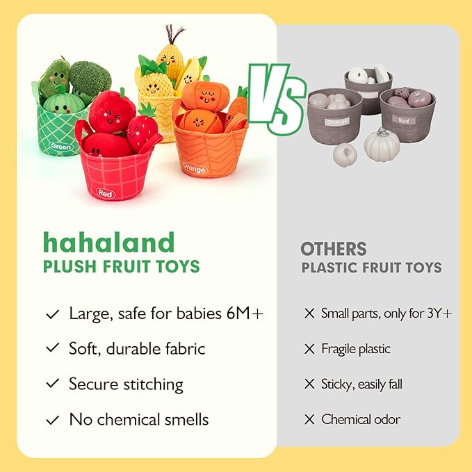 Infant play food rattles set for sensory and motor skill development