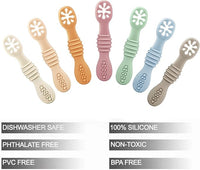 Infant silicone feeding spoons, perfect for first stage feeding.