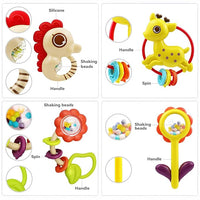 Infant teething toys 12-piece rattle set for sensory play