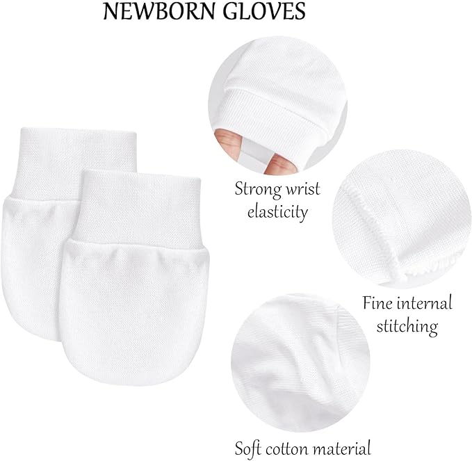 Infant Gloves With Comfortable Elastic Wrist Fit