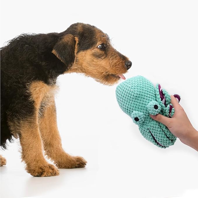 Interactive Plush Dog Toy With Octopus Shape And Squeaky Feature