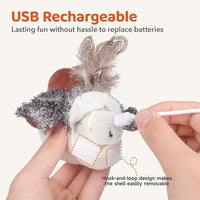 Interactive Flapping Bird Cat Toy with Chirping Sound and Catnip