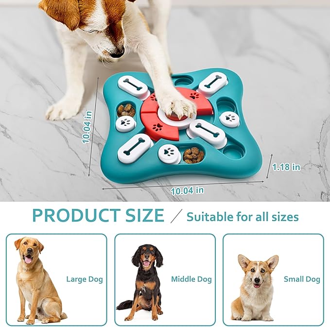 Interactive brain training toy for dogs, puppies, and cats.