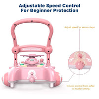 Interactive baby walking toy with playful car body and hands-on activity features