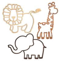 Jungle theme nursery wall decor 3 piece wooden set