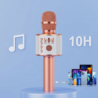 Karaoke microphone with built in speaker and wireless support