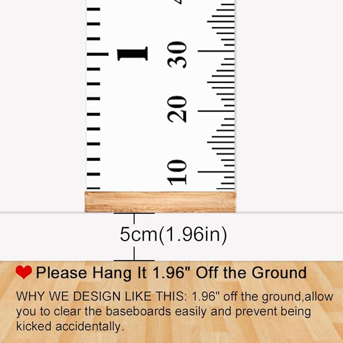 Kids height measuring chart for nursery wall decor