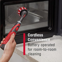 Cordless cleaning brush for compatible kitchen surfaces