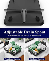 Dish Drying Rack with Drainage and Utensil Holder