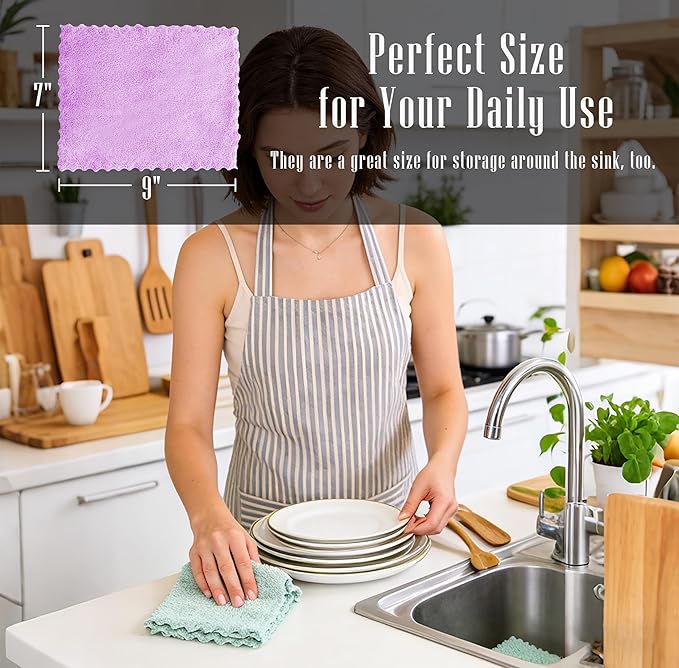 Reusable dishcloths for wiping kitchen counters cookware and dining areas