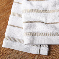 Decorative Tan & White Dish Towels