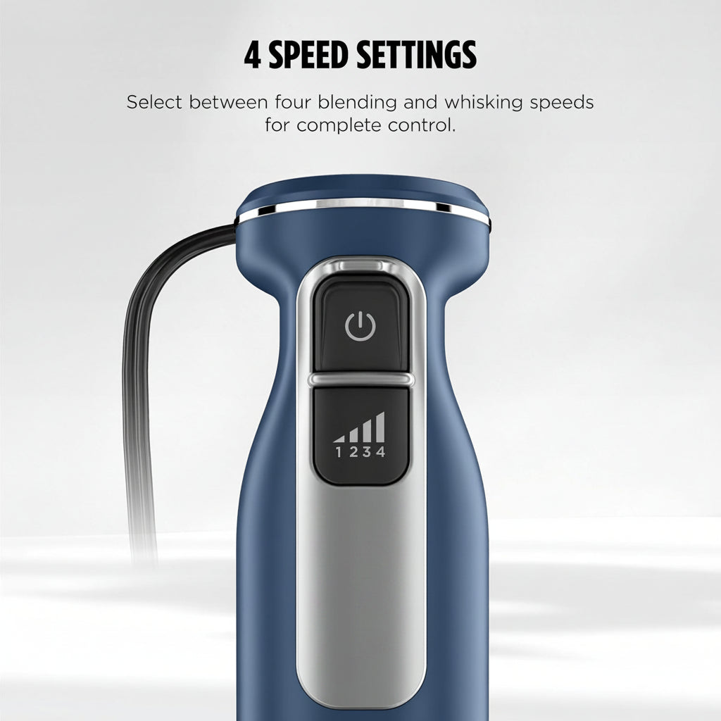 Hand Blender with Whisk Attachment and Blending Vessel