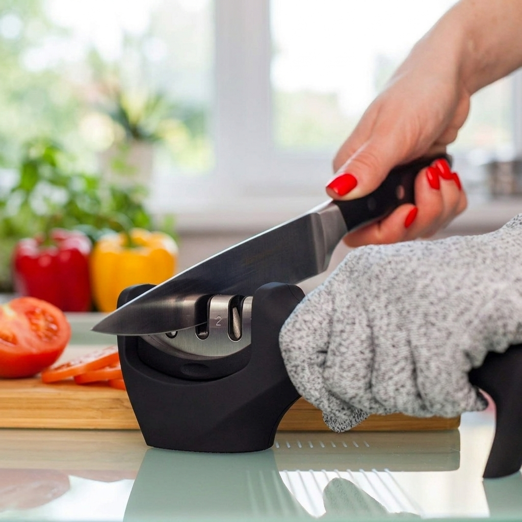 Kitchen Knife Sharpening Kit with Safety Glove and Multi-Function Tool