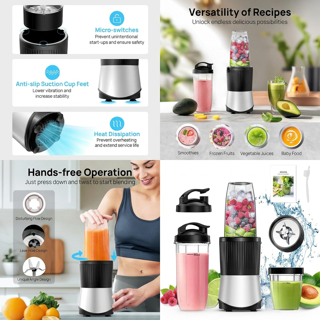 Kitchen meal prep mixer for sauces purees and drinks