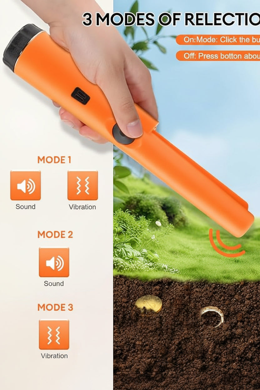Handheld pinpointer wand with LCD display