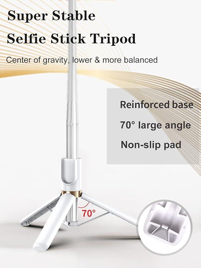 LED Fill Light for Selfie Stick Tripod, Adjustable with 3 Brightness Levels for Perfect Lighting