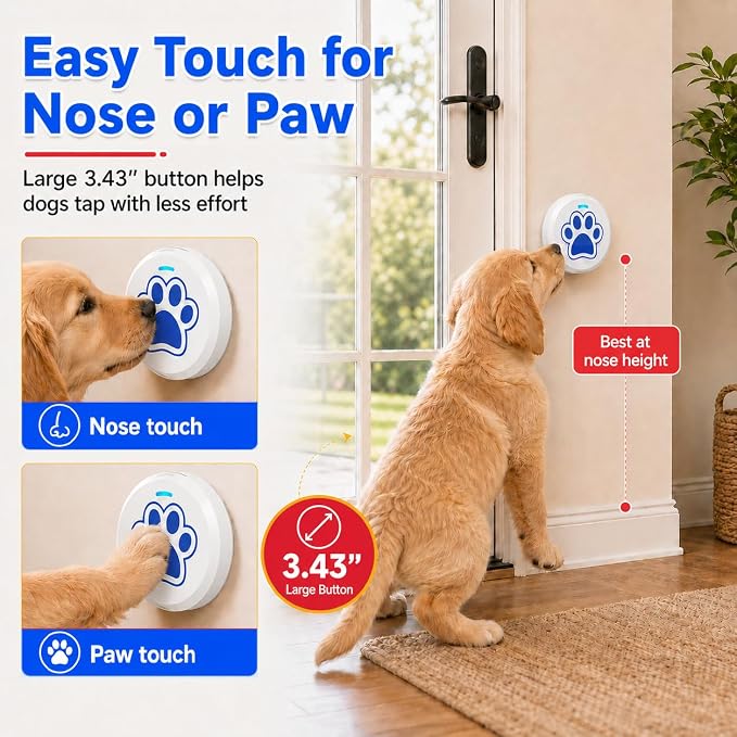 LED Display Pet Doorbell For Home Installation