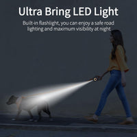 LED pet walking lead with comfortable handle