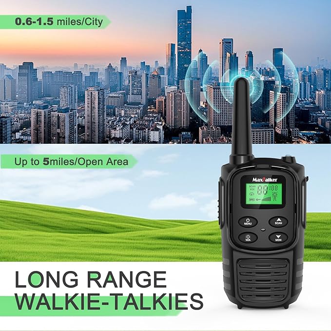 walkie talkie built in LED flashlight emergency use