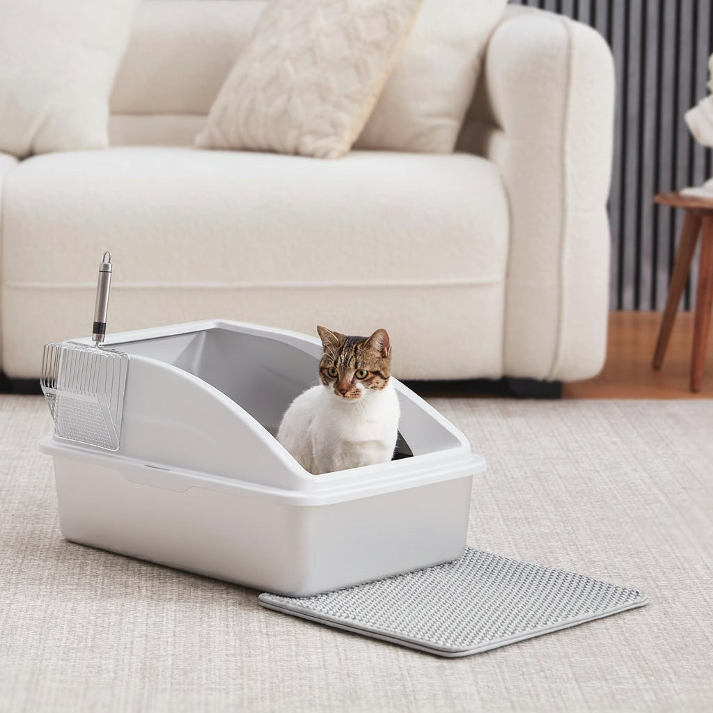 Large Covered Cat Litter Box For Everyday Indoor Cat Care