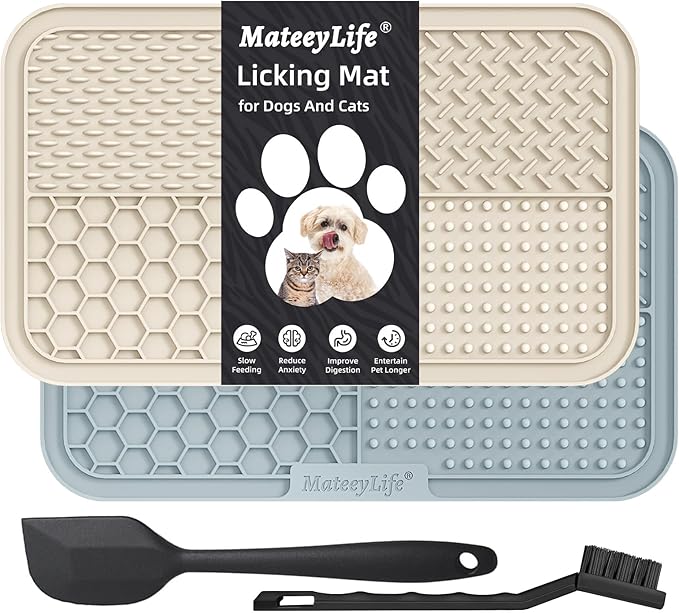 2PCS Large Lick Mat for Dogs and Cats with Suction Cups for Easy Attachment
