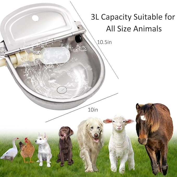 Large Stainless Steel Water Dispenser For Indoor And Outdoor Animal Use