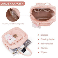 Large baby diaper bag tote, perfect for organizing diapers, bottles, and wipes.