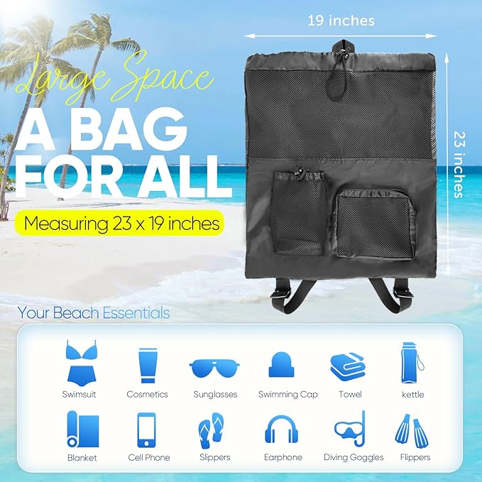 Waterproof Beach & Gym Bag with Drawstring for Outdoor & Pool Use