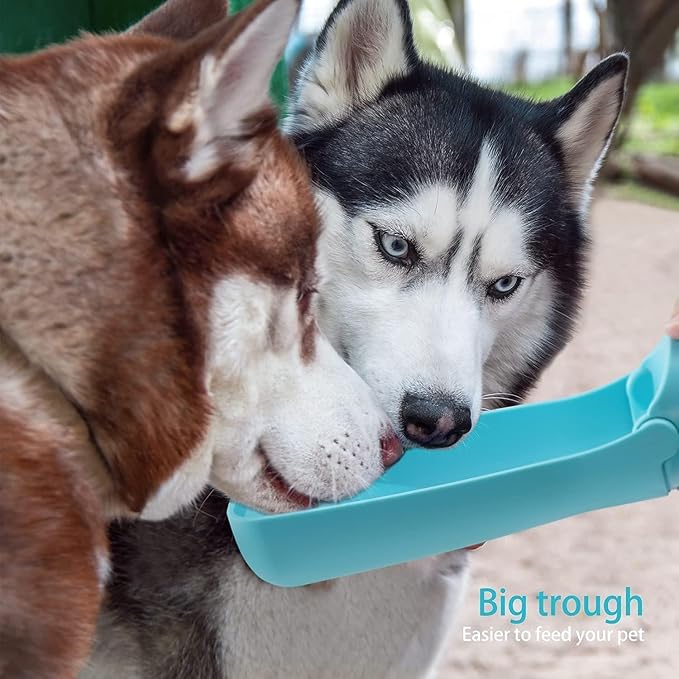 Leak-proof portable dog water bottle dispenser with foldable bowl for hiking