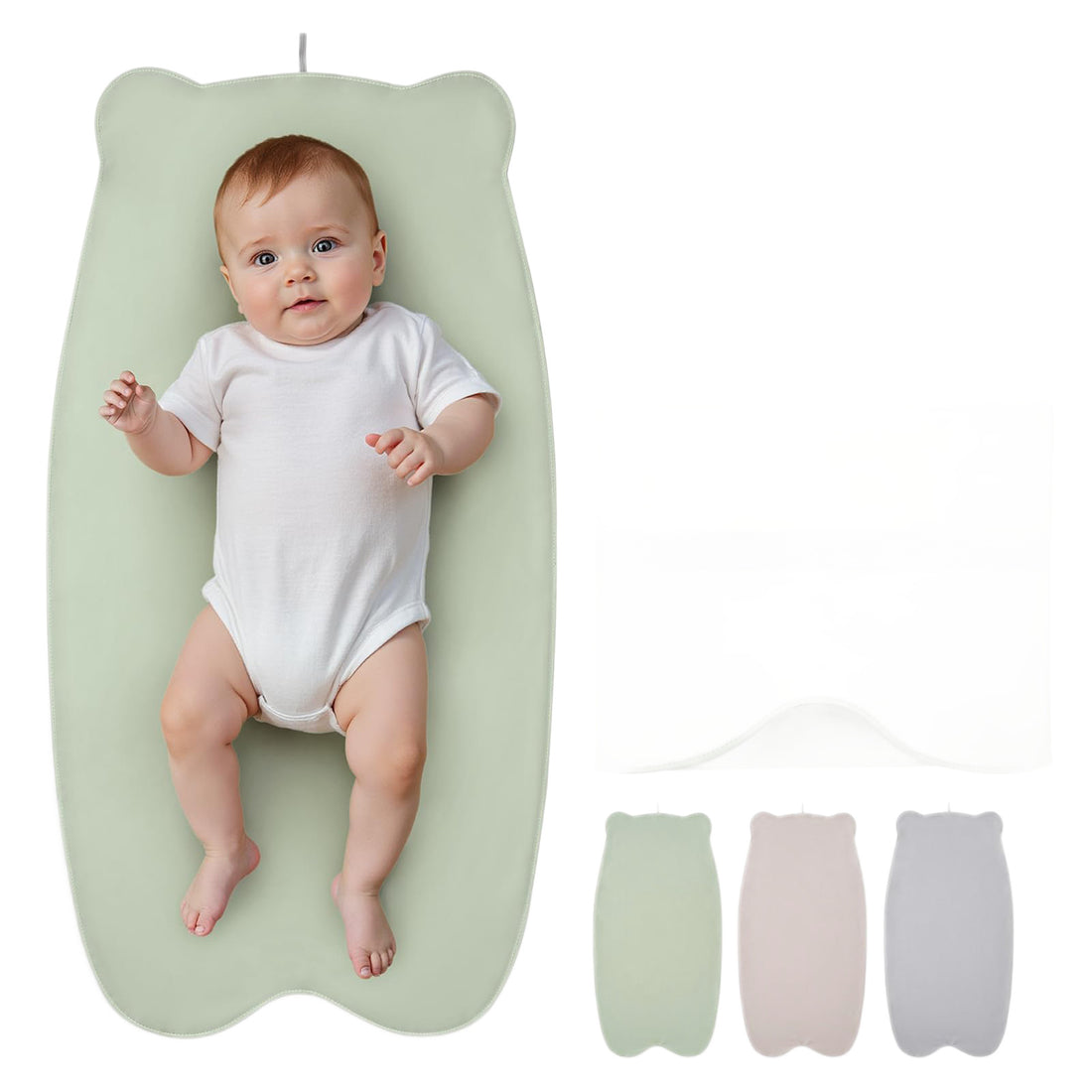 Leather portable changing pad, waterproof and wipeable for travel and diaper changes