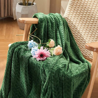Portable soft fleece throw blanket for all seasons