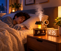 Bluetooth bedside speaker with phone stand and compatible wireless charging function