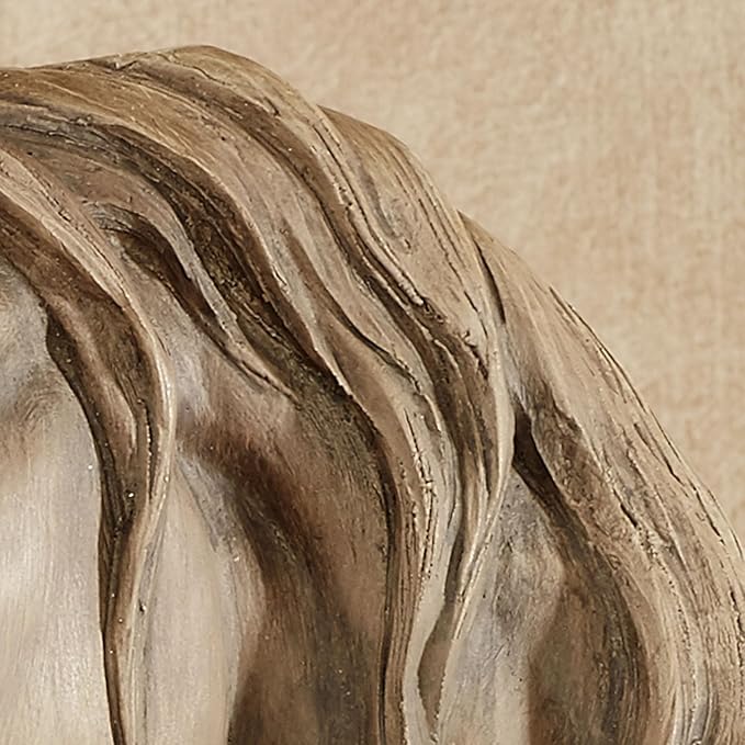 Freestanding horse figurine displayed on a contemporary living room console