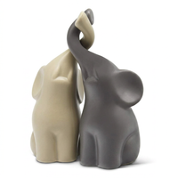 Modern Beige and Grey Elephant Figurines