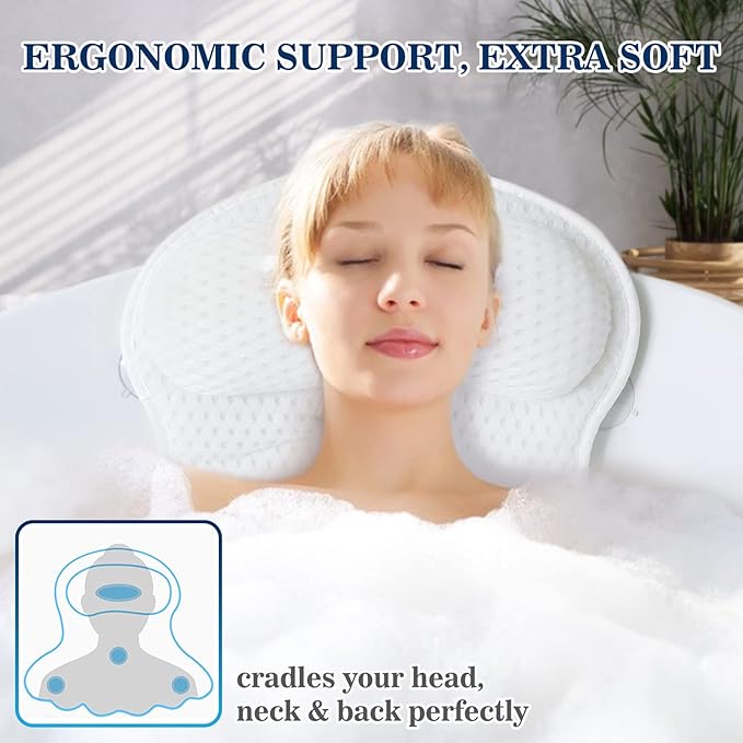 Soft Mesh Bath Headrest Pillow