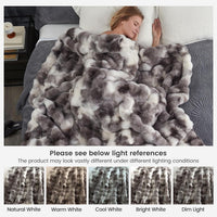 Thick faux fur throw blanket for living room