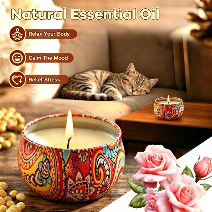 Luxury candle gift set for bedroom and bathroom use