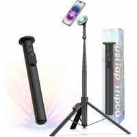 Magnetic Phone Tripod for iPhone MagSafe, 66'' Selfie Stick with Wireless Remote for Vlogging and Video Recording