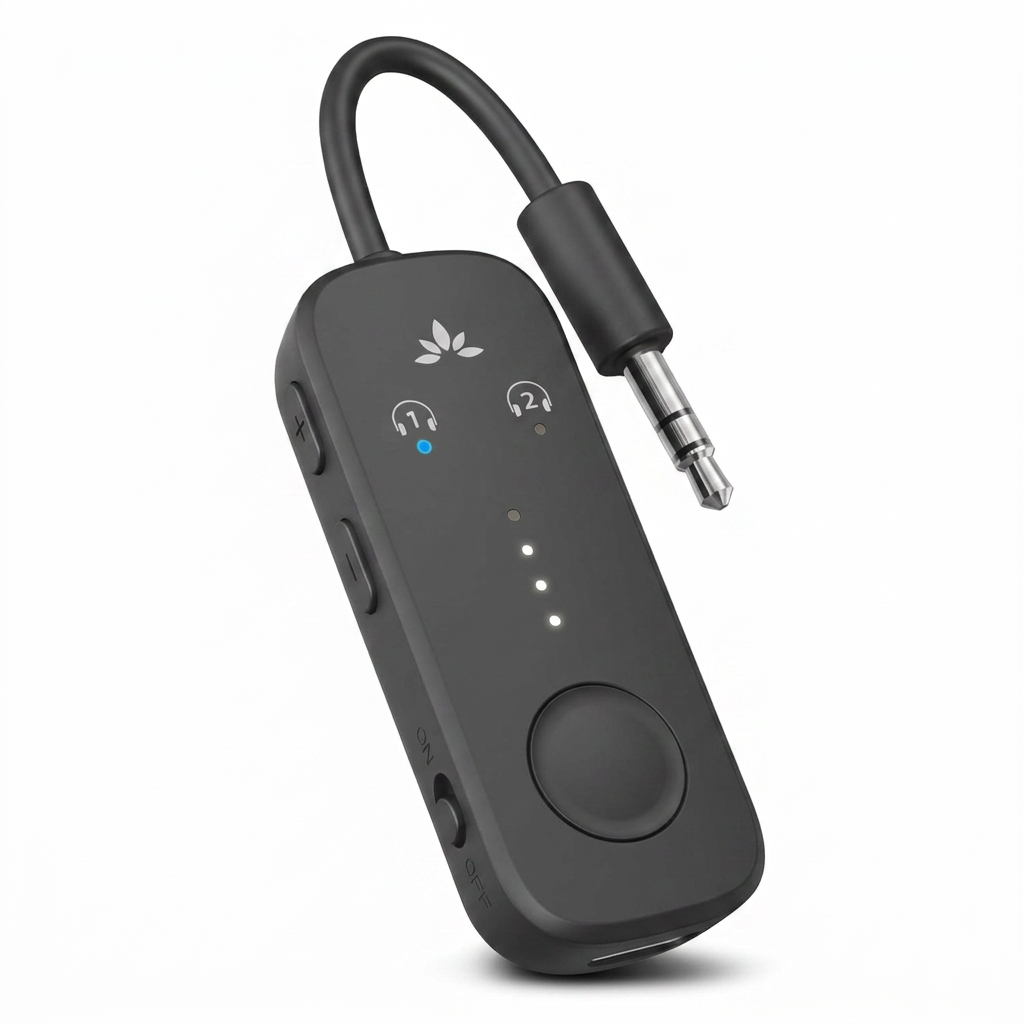 Airplane Bluetooth audio adapter for wireless headphones