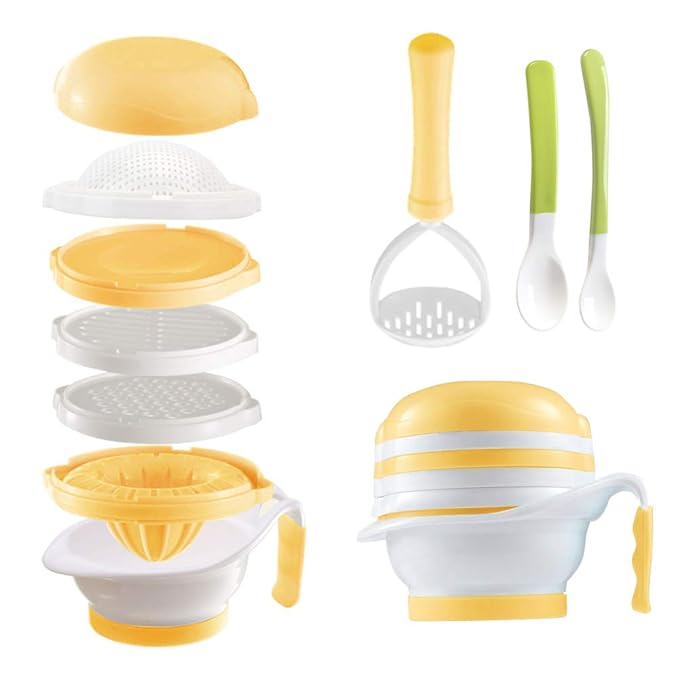 Manual Baby Food Maker Set With Mash Bowl Hand Masher Juicer And Grater