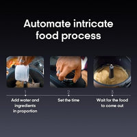 Automatic countertop mixer used for preparing mashed potatoes in a modern kitchen.