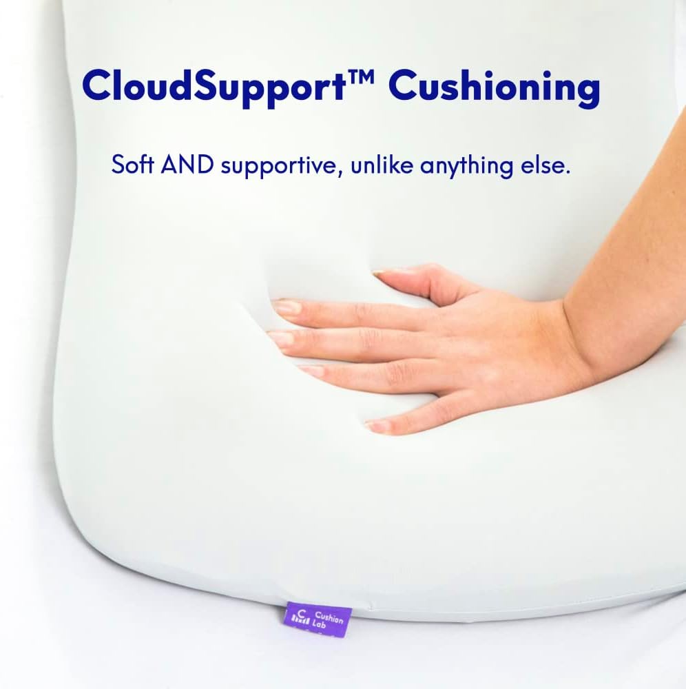 Memory foam bed pillow with smooth surface and contoured shape