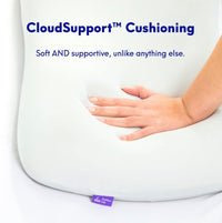 Memory foam bed pillow with smooth surface and contoured shape