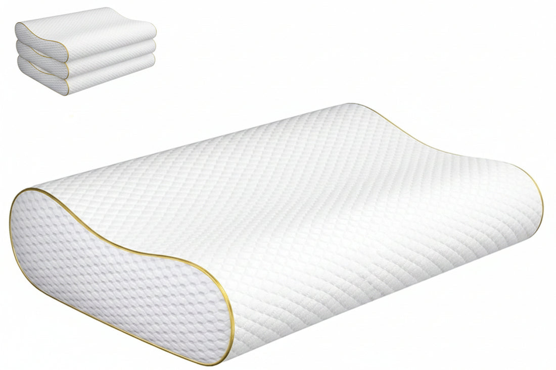 Memory foam contour pillow for queen size bed and daily sleep comfort