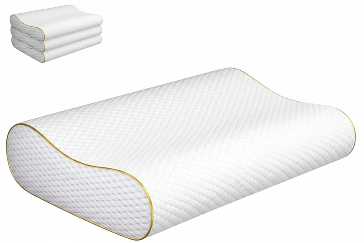 Memory foam contour pillow for queen size bed and daily sleep comfort