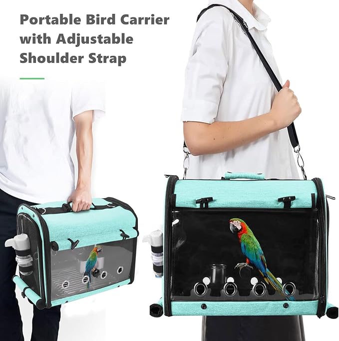 Mesh Bird Transport Cage With Comfortable Carry Handle