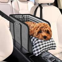 Mesh dog car seat for comfortable vehicle travel
